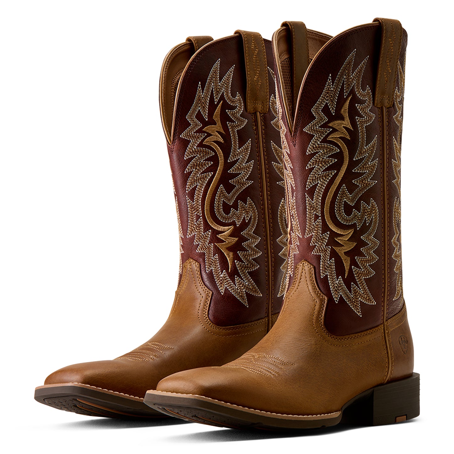 Ariat Men's Sport Colter Wide Square Toe Western Boot - Sorrel Crunch/Roasted Chestnut