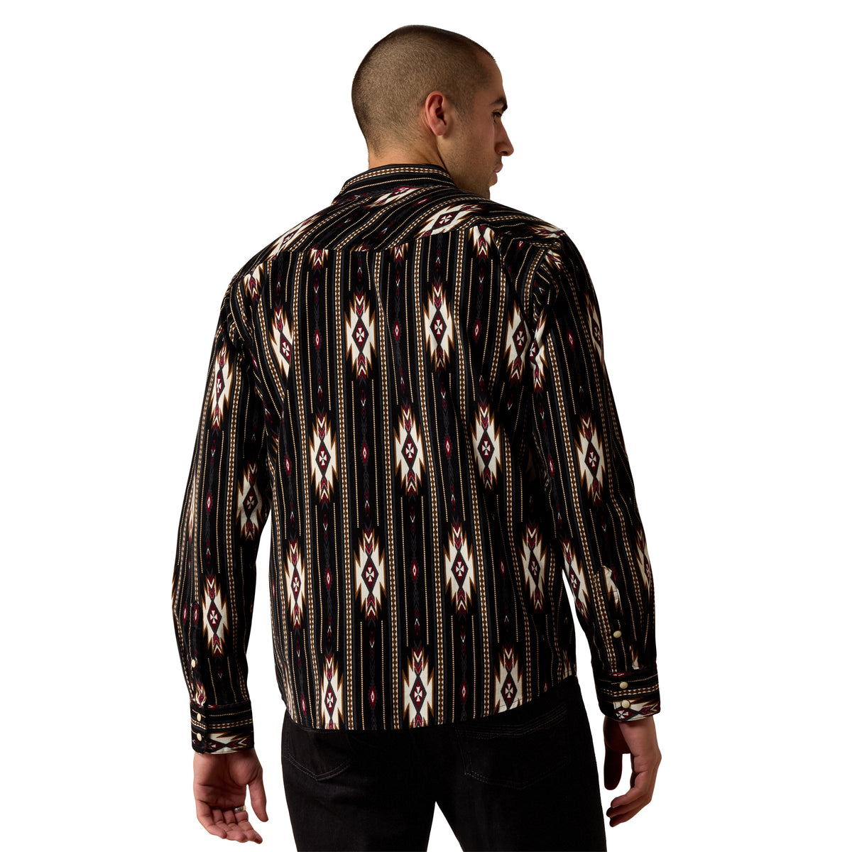 Ariat Men's Retro Holbert Corduroy Snap Shirt - Phantom Southwest Print
