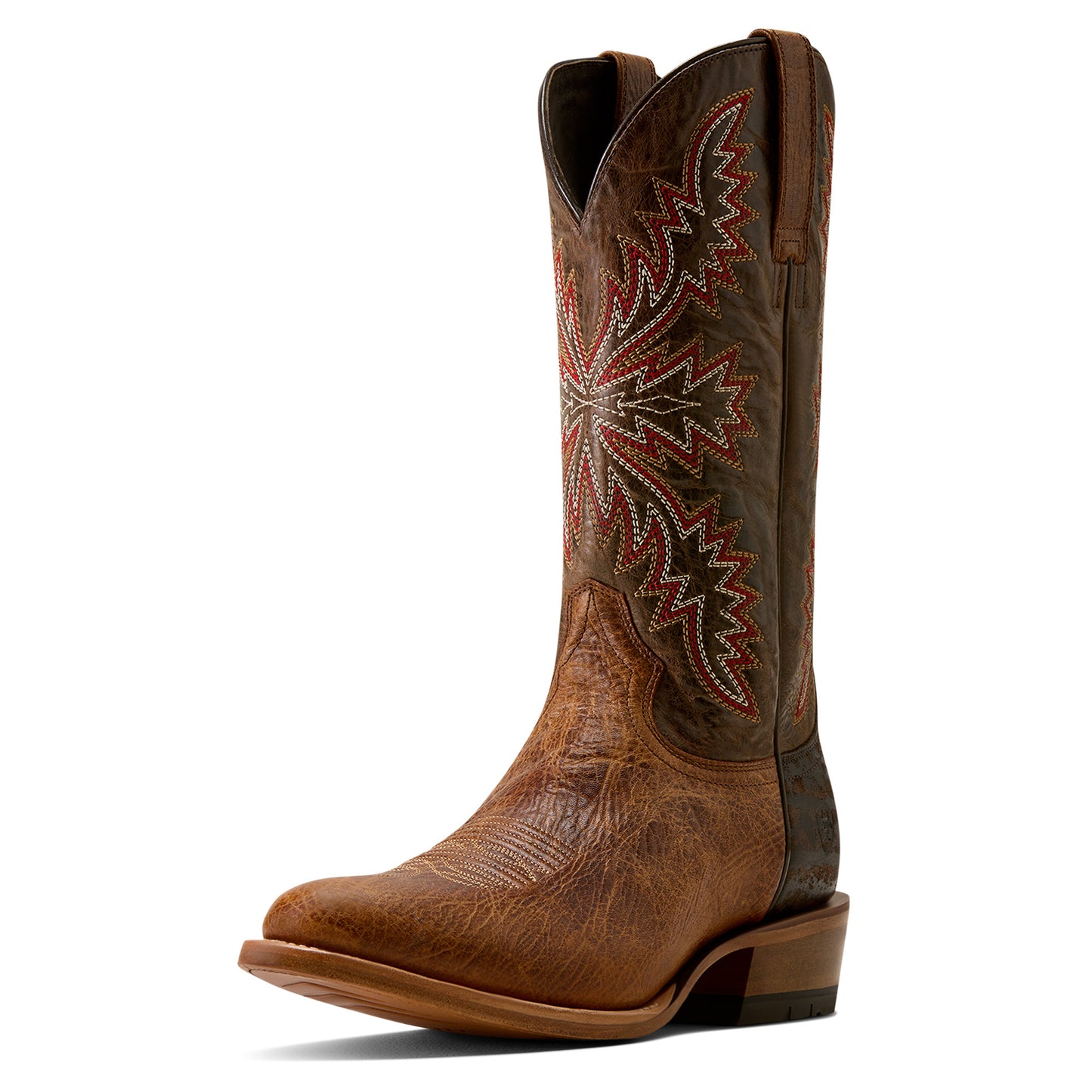 Ariat Men's Futurity Kingpin R Toe Cowboy Boot - Tan Tone/Chocolate Clay