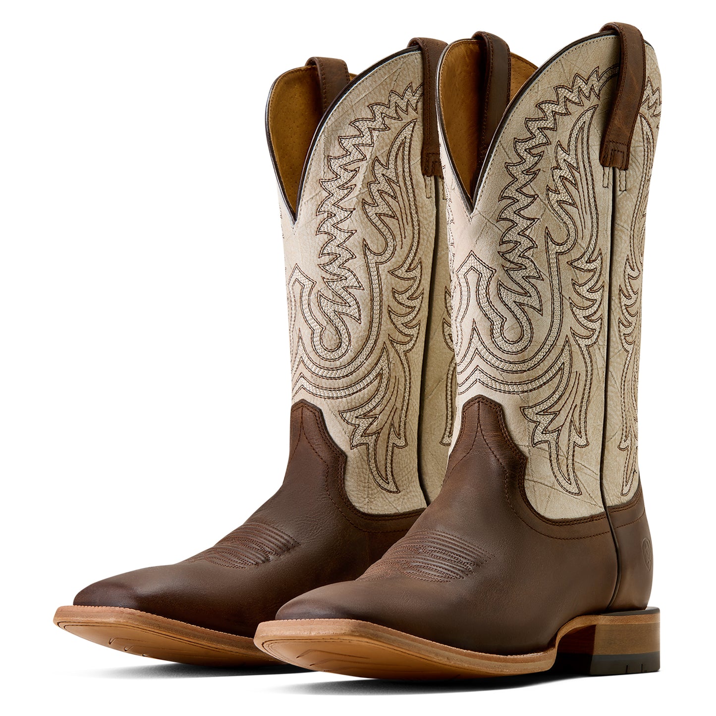 Ariat Men's Slatewood Wide Square Toe Cowboy Boot - Dark Whiskey/Shredded White