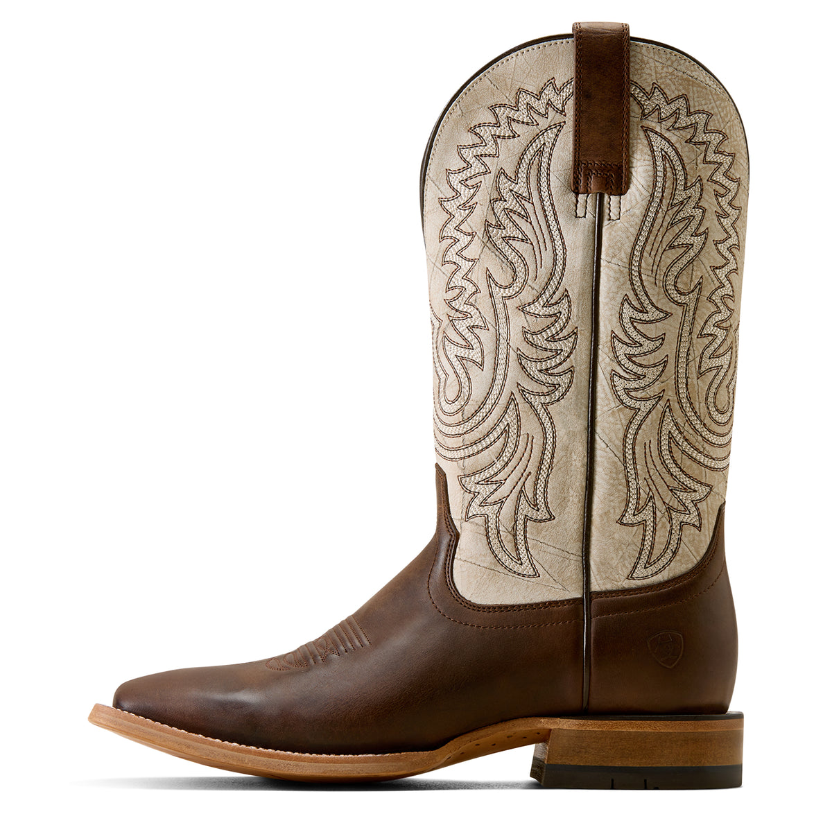 Ariat Men's Slatewood Wide Square Toe Cowboy Boot - Dark Whiskey/Shredded White