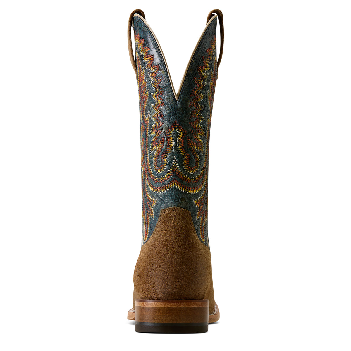 Ariat Men's Slatewood Wide Square Toe Cowboy Boot - Timber Tan Roughout/Electric Wave