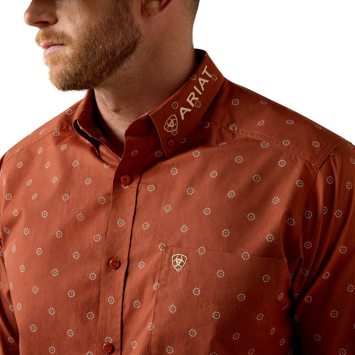 Ariat Men's Team Dakota Classic Fit Shirt - Maple Syrup Medallion/Pebble