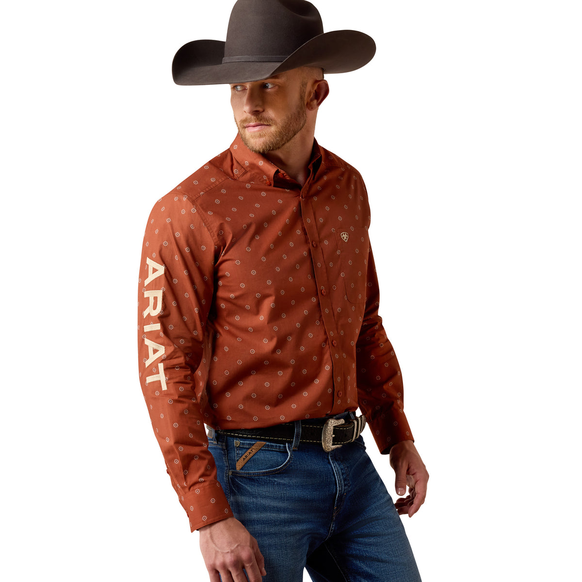 Ariat Men's Team Dakota Classic Fit Shirt - Maple Syrup Medallion/Pebble