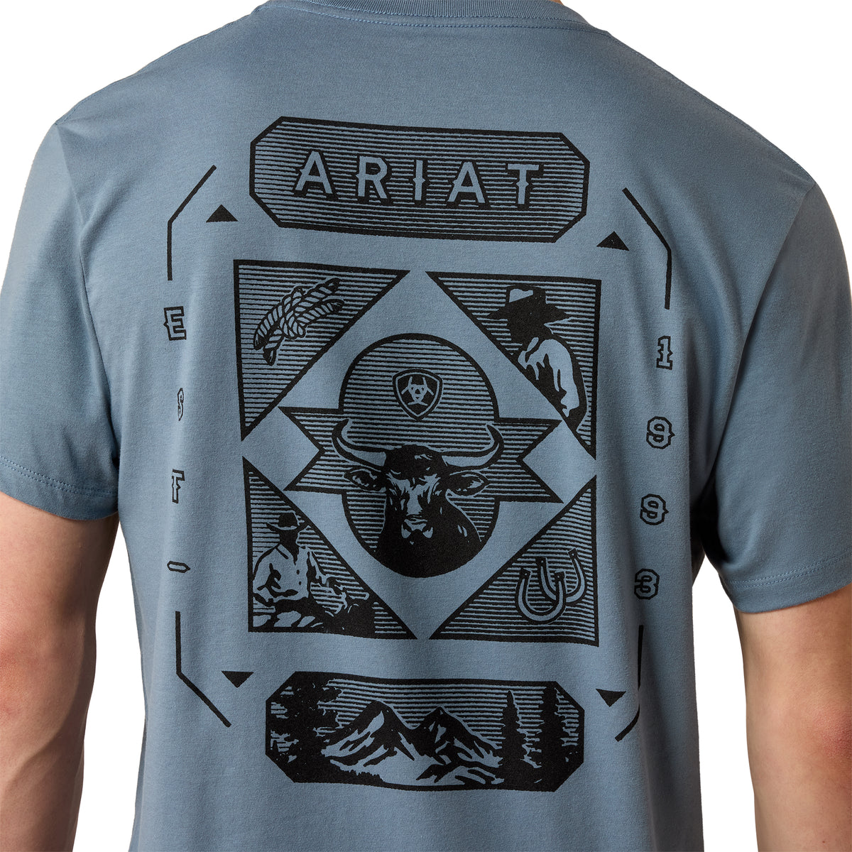 Ariat Men's Rope and Ride T-Shirt - Light Denim