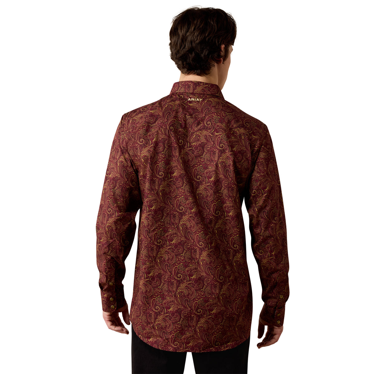 Ariat Men's Wrinkle Free Reva Snap Shirt - Zinfandel Paisley Print