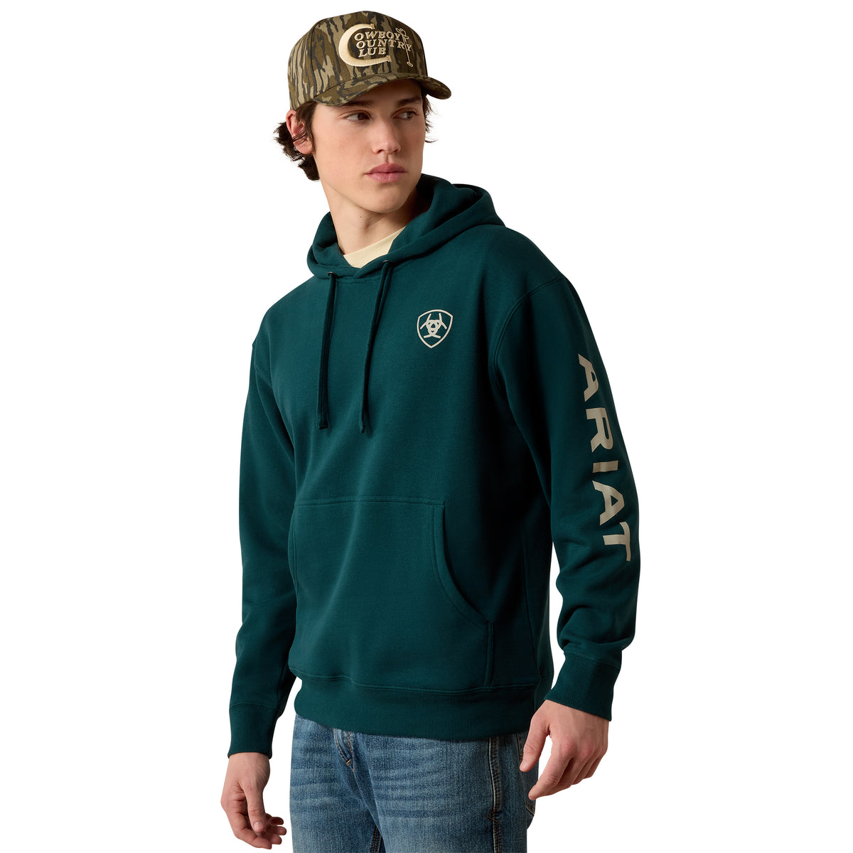 Ariat Men's Logo Hoodie - Sea Moss