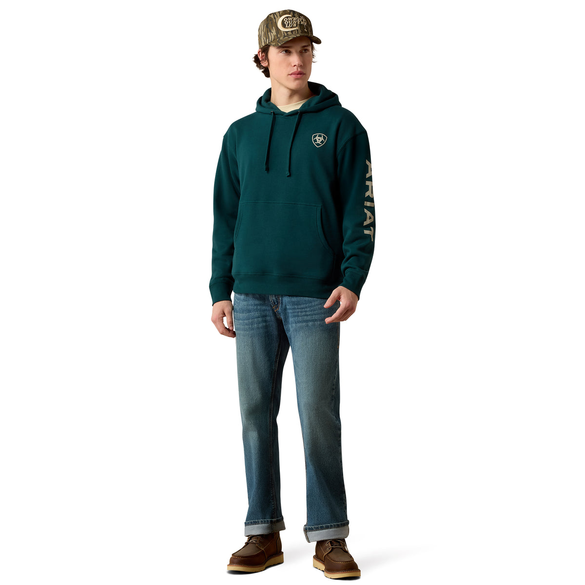 Ariat Men's Logo Hoodie - Sea Moss