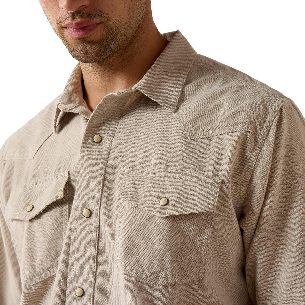 Ariat Men's Retro Handorf Corduroy Snap Shirt - Sand