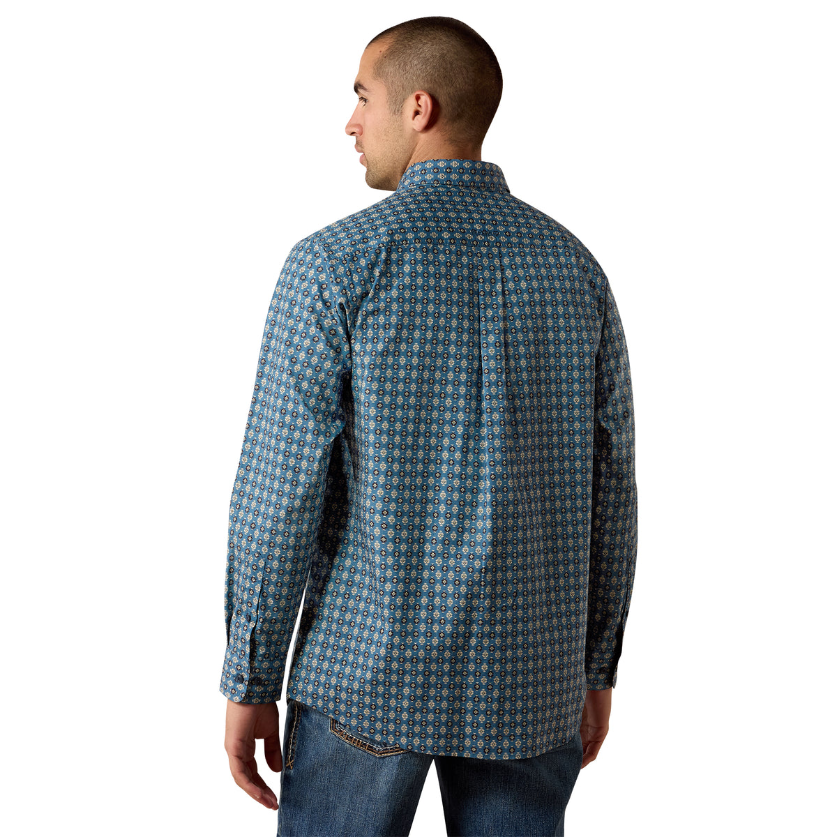 Ariat Men's Lex Classic Fit Shirt - Real Teal Southwest Geo Print