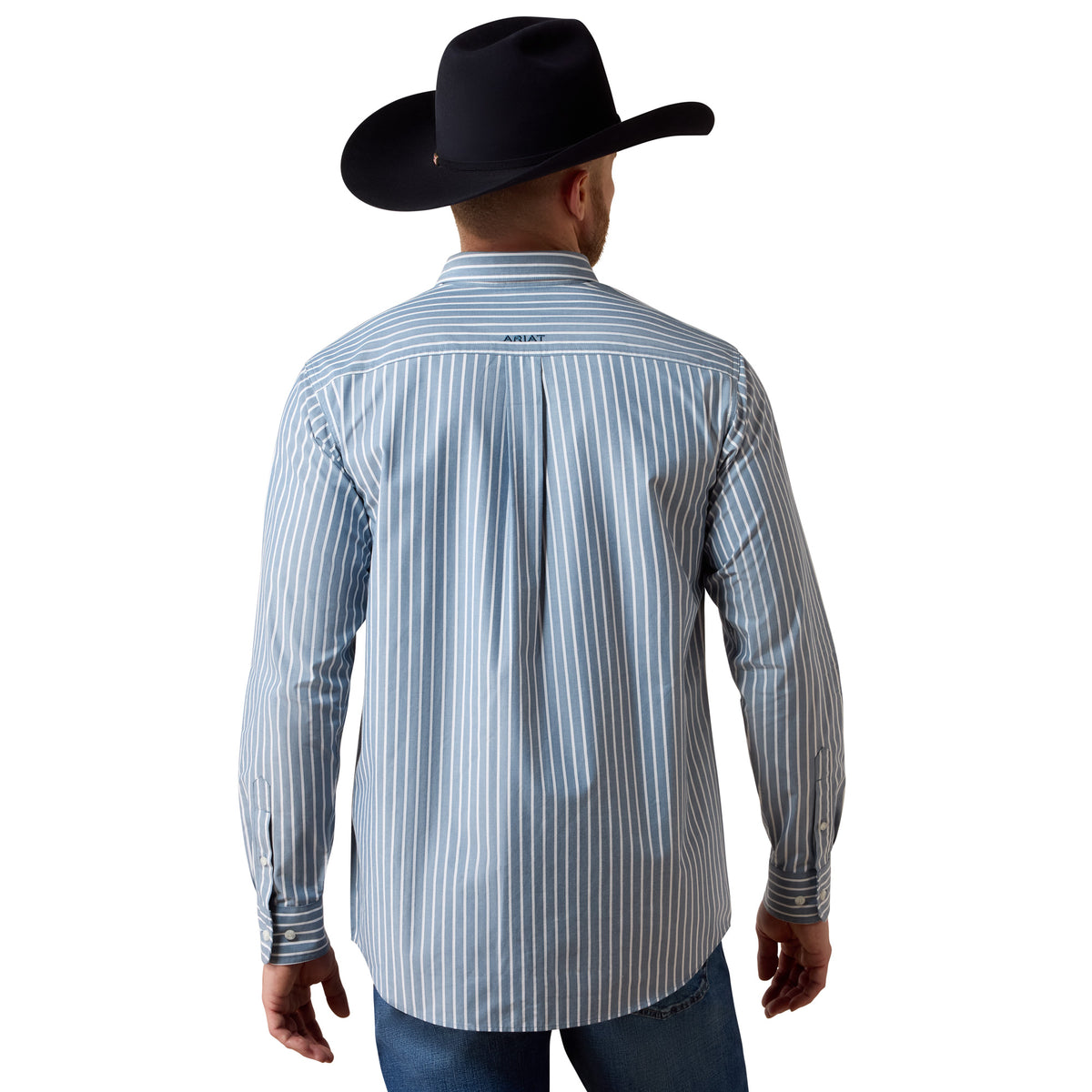 Ariat Men's Pro Series Delaney Classic Fit Shirt - Real Teal Banker Stripe