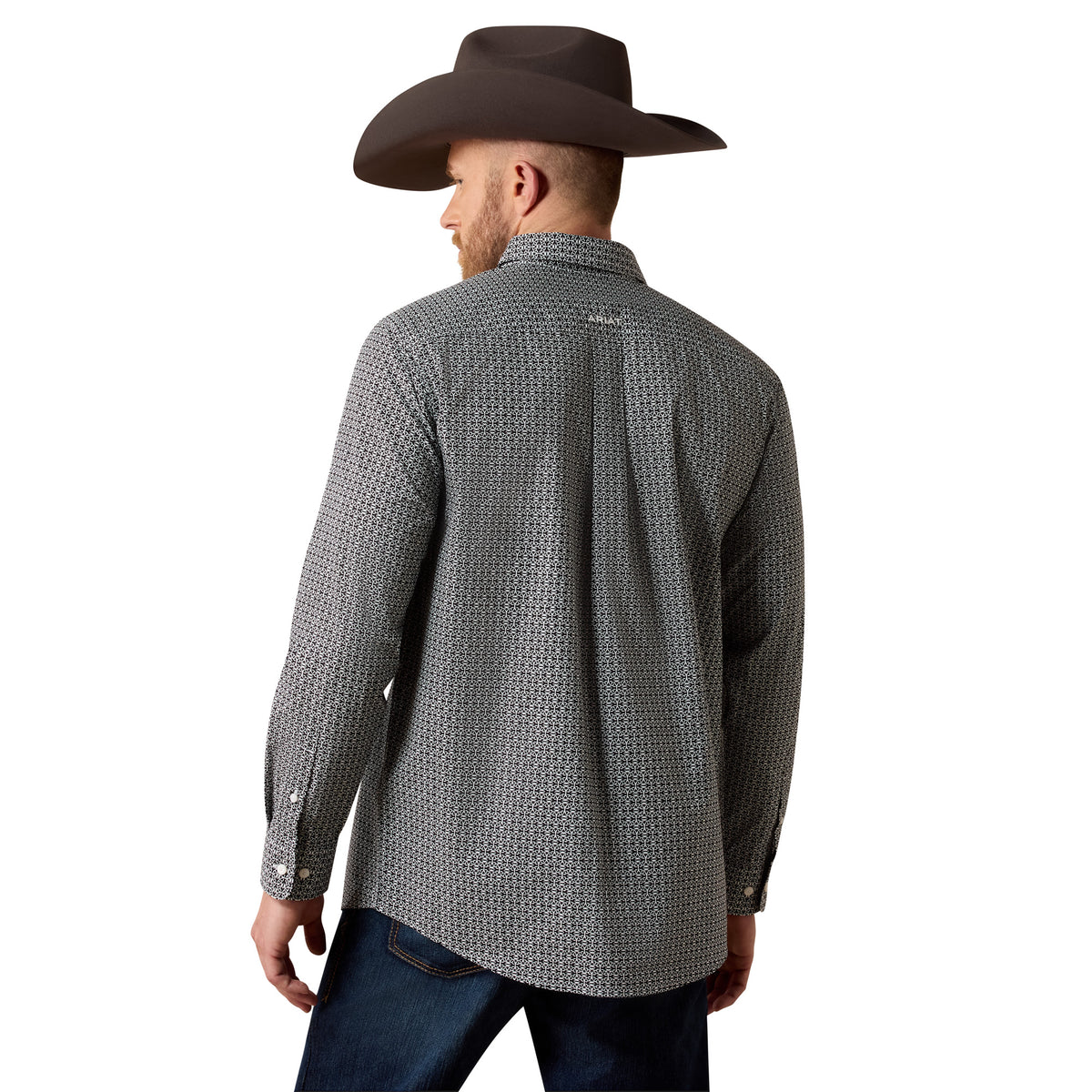 Ariat Men's Team Dawson Classic Fit Shirt - Black Abstract Print/White