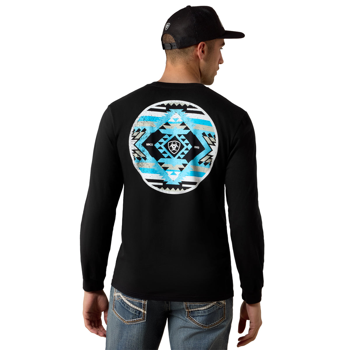 Ariat Men's Desert Wanderer Circle Long Sleeve T-Shirt - Black