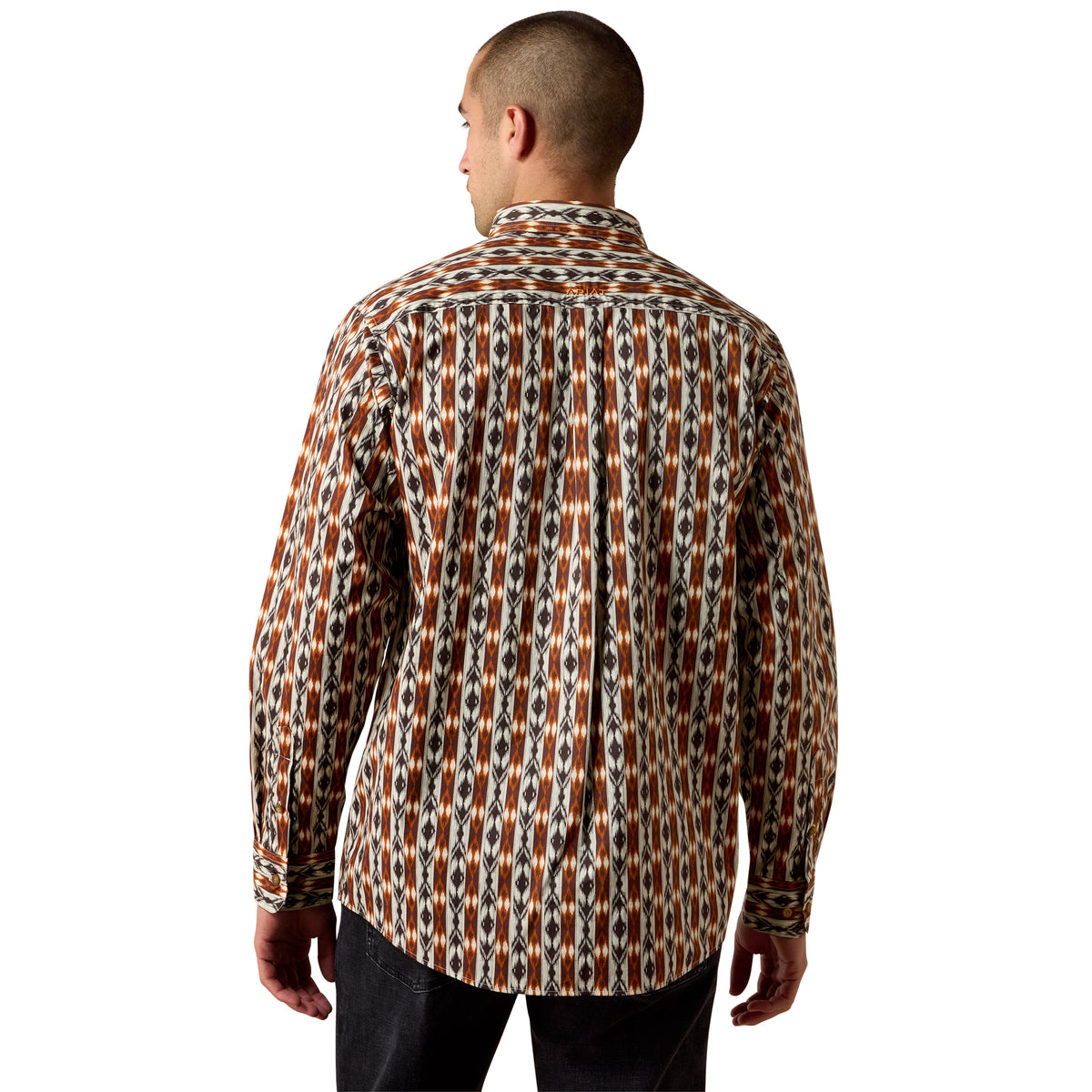Ariat Men's Levy Classic Fit Shirt - Bitter Chocolate Ikat Stripe