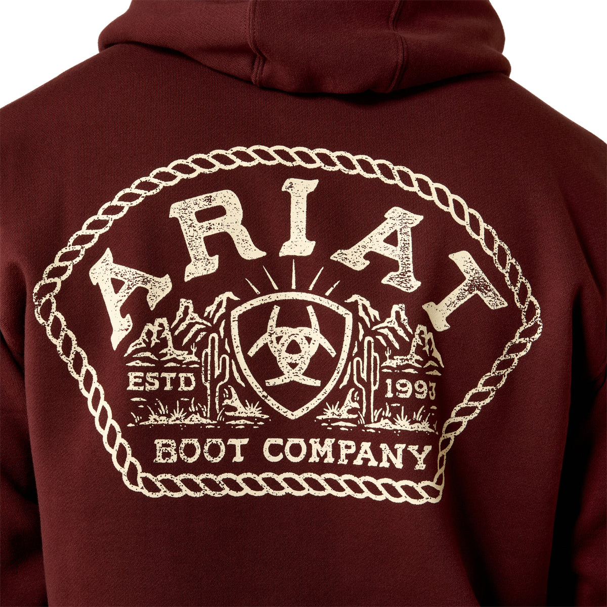 Ariat Men's Roped Out Desert Badge Hoodie - Bitter Chocolate