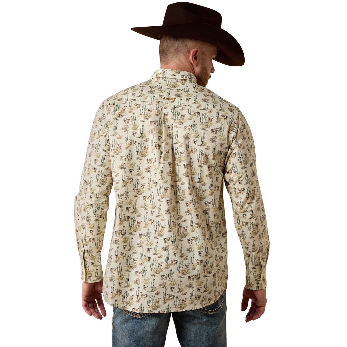 Ariat Men's Luthor Classic Fit Shirt - Cream Multi Scenic Print