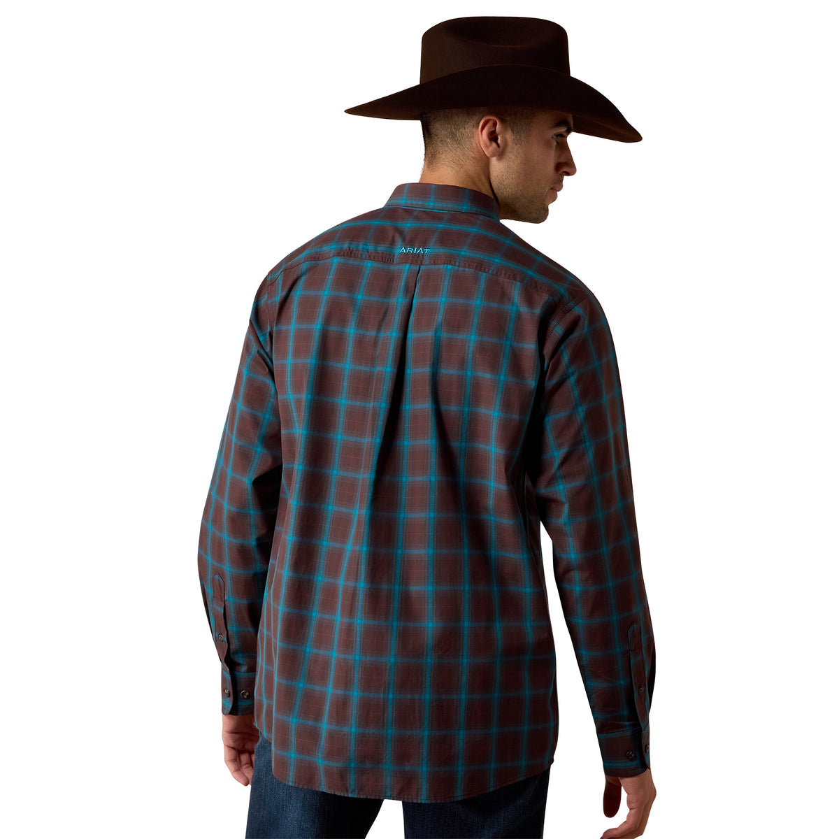 Ariat Men's Pro Series Duff Classic Fit Shirt - Chocolate Plum Medium Plaid