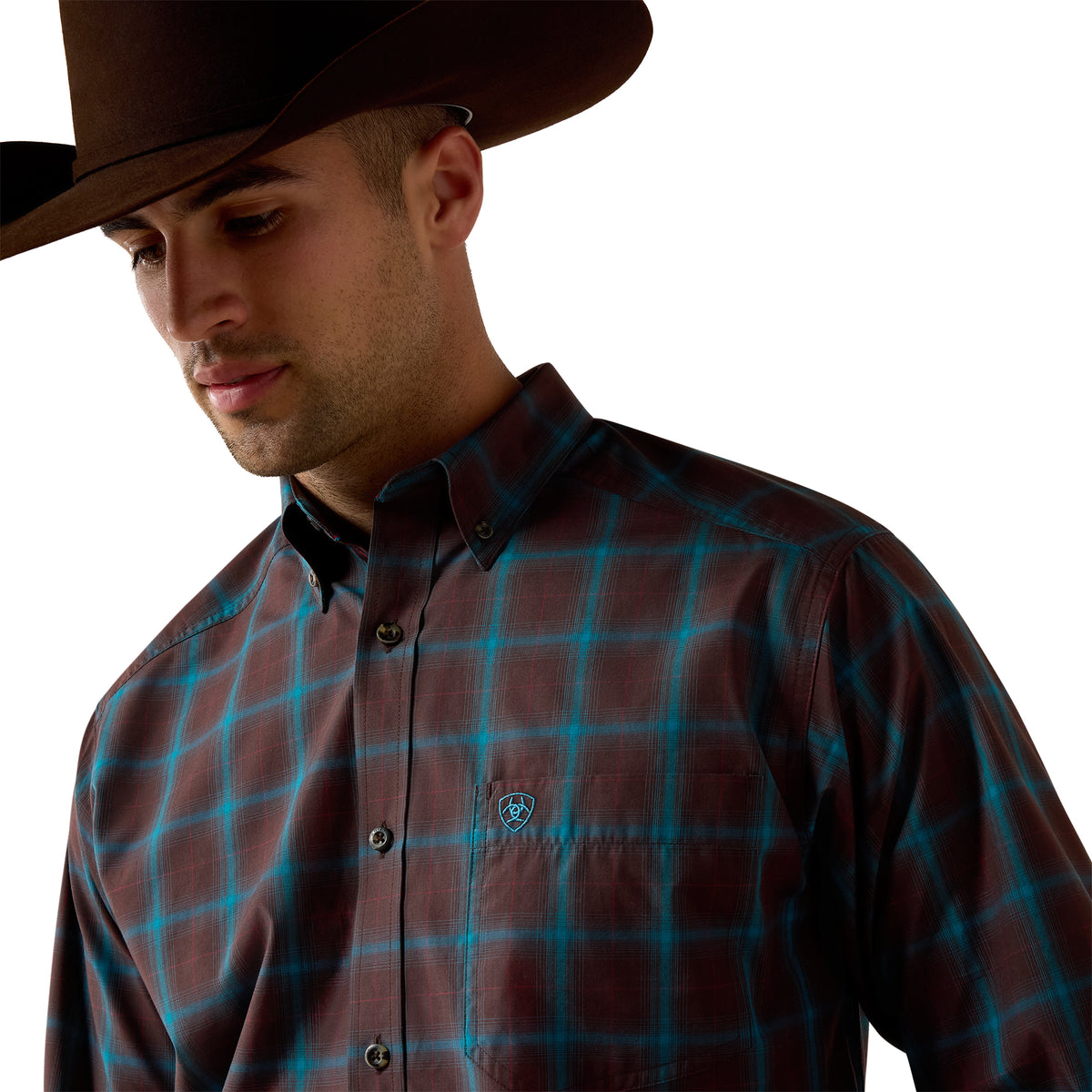 Ariat Men's Pro Series Duff Classic Fit Shirt - Chocolate Plum Medium Plaid