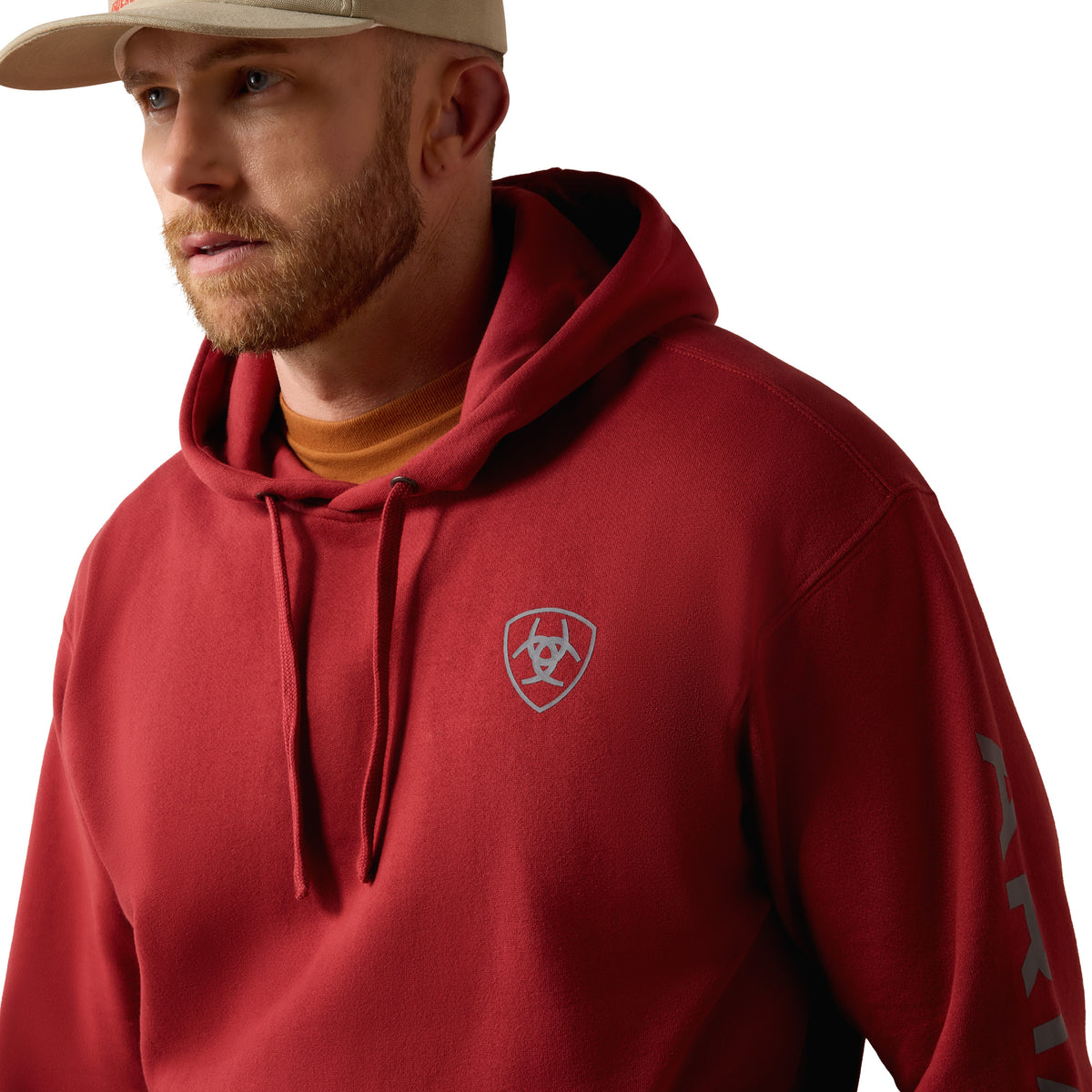 Ariat Men's Logo Hoodie - Brick Red