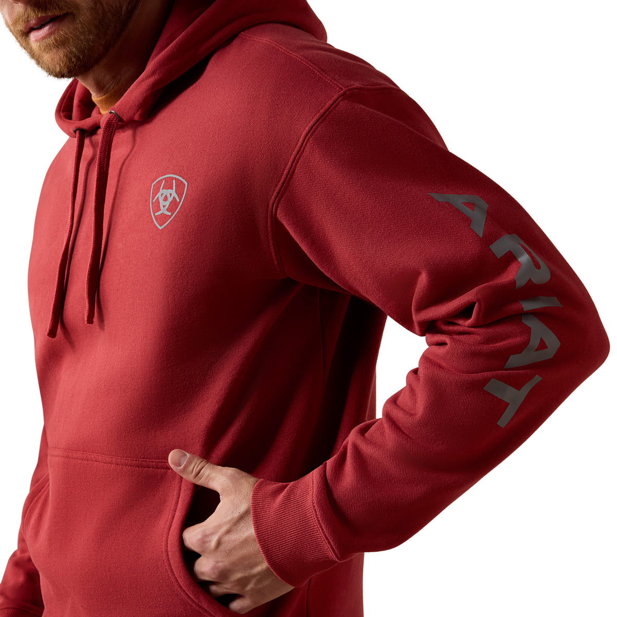 Ariat Men's Logo Hoodie - Brick Red