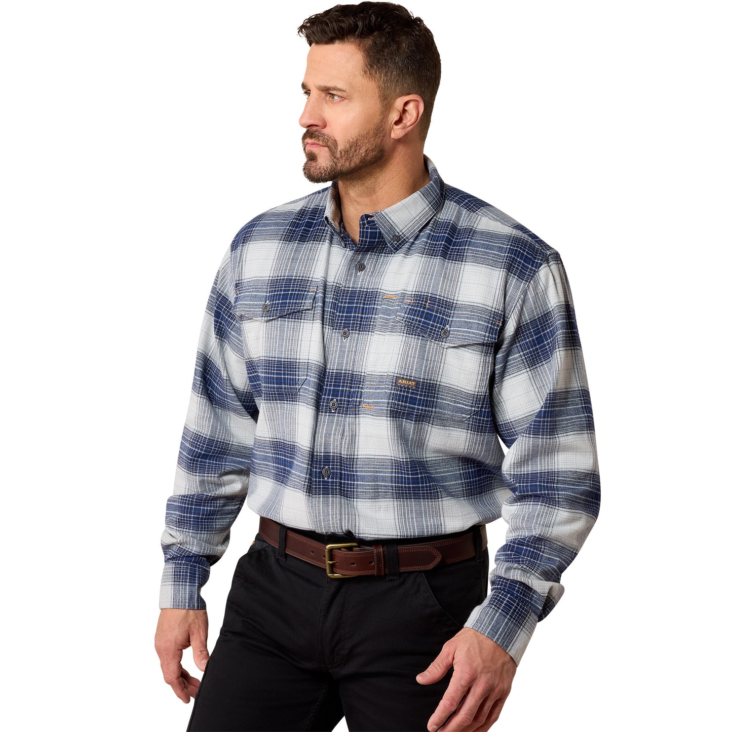 Ariat Men's Rebar Flannel DuraStretch Work Shirt - Weathervane