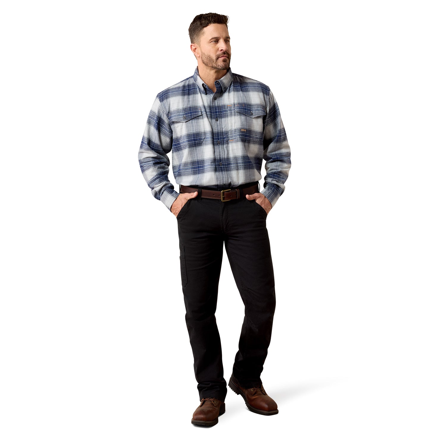 Ariat Men's Rebar Flannel DuraStretch Work Shirt - Weathervane