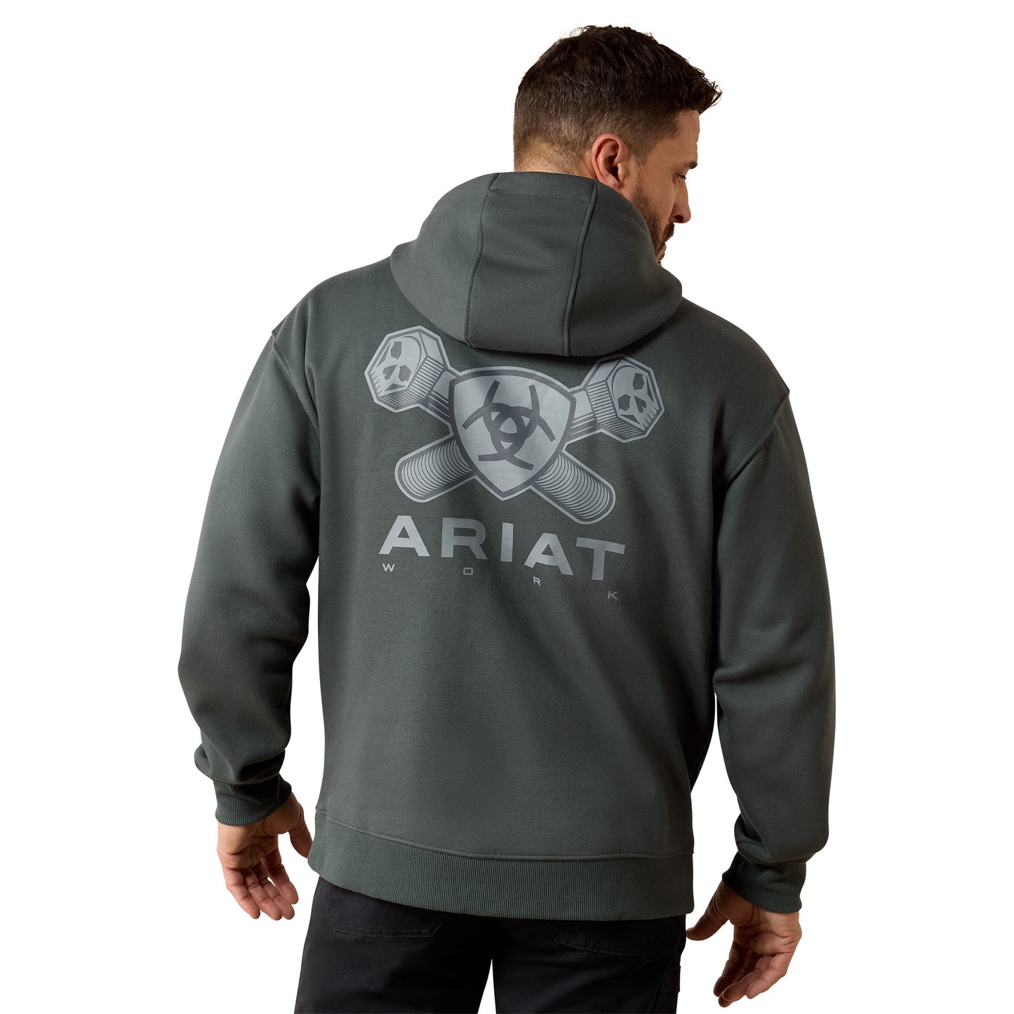 Ariat Men's Rebar Workman Bolt Hoodie - Steel Green