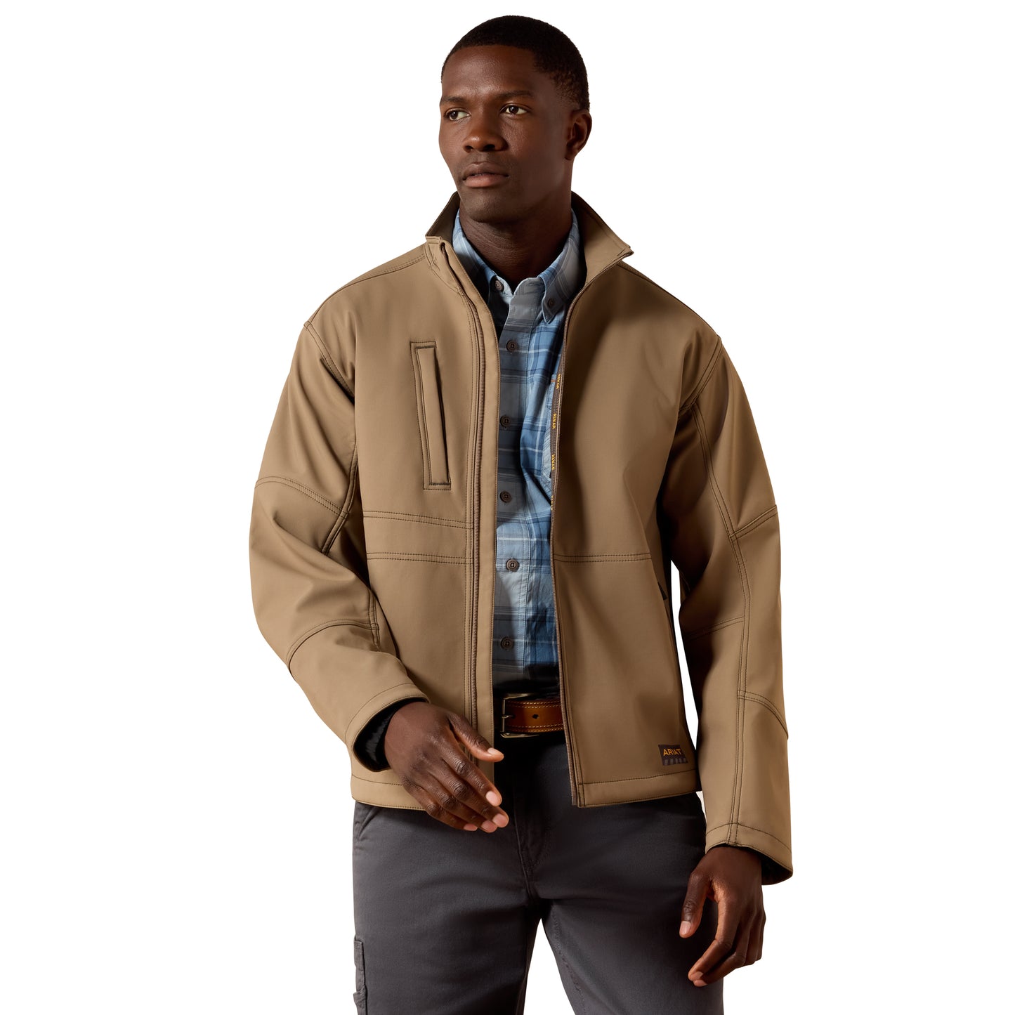 Ariat Men's Rebar Stretch Canvas Softshell Jacket - Caribou