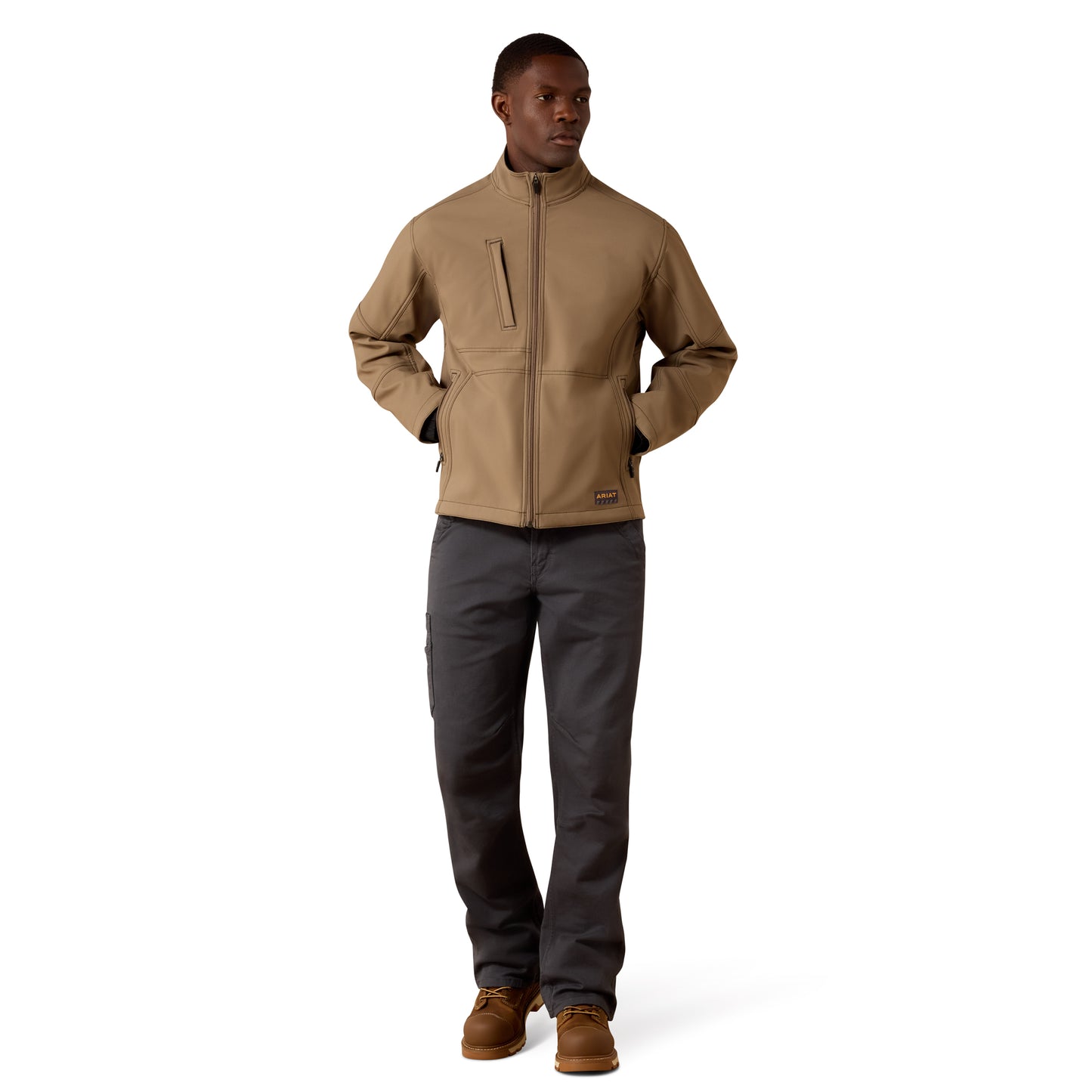 Ariat Men's Rebar Stretch Canvas Softshell Jacket - Caribou