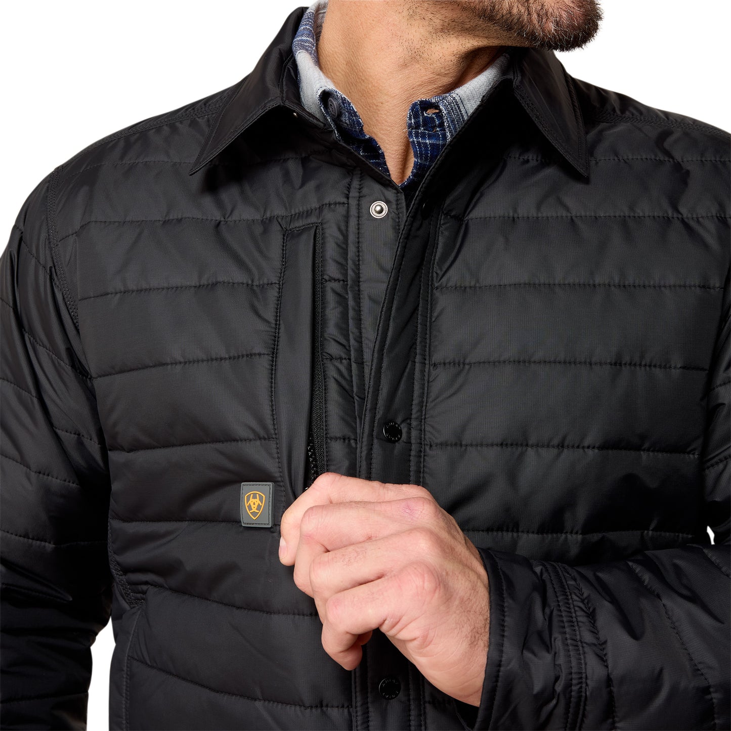Ariat Men's Rebar CORDURA Ripstop Lightweight Insulated Shirt Jacket - Black