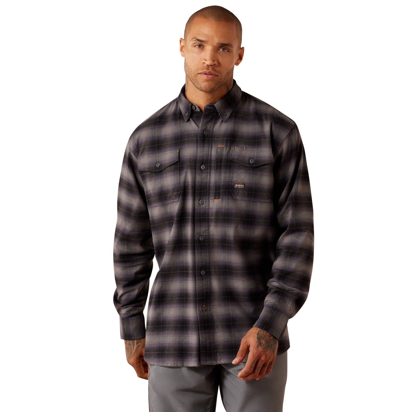 Ariat Men's Rebar Flannel DuraStretch Work Shirt - Black