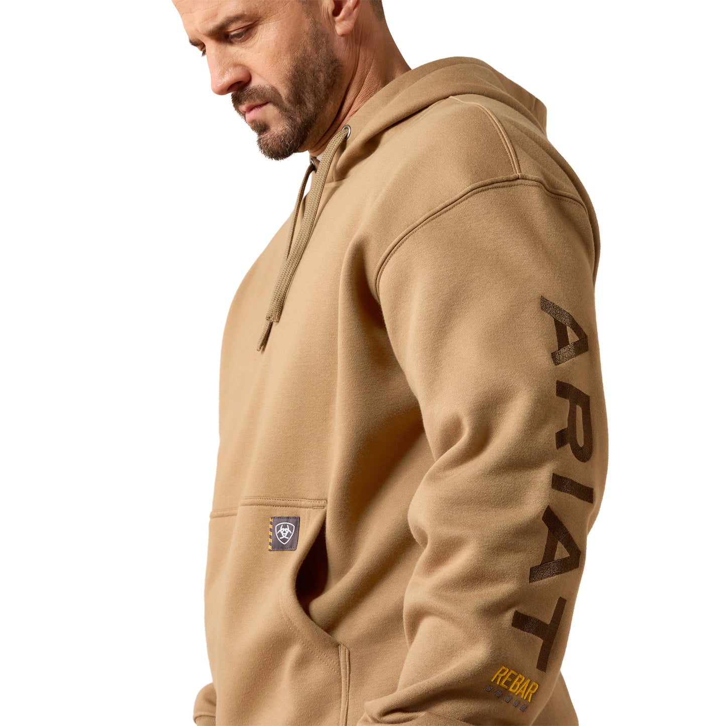 Ariat Men's Rebar Workman Graphic Hoodie - Field Khaki/Canteen