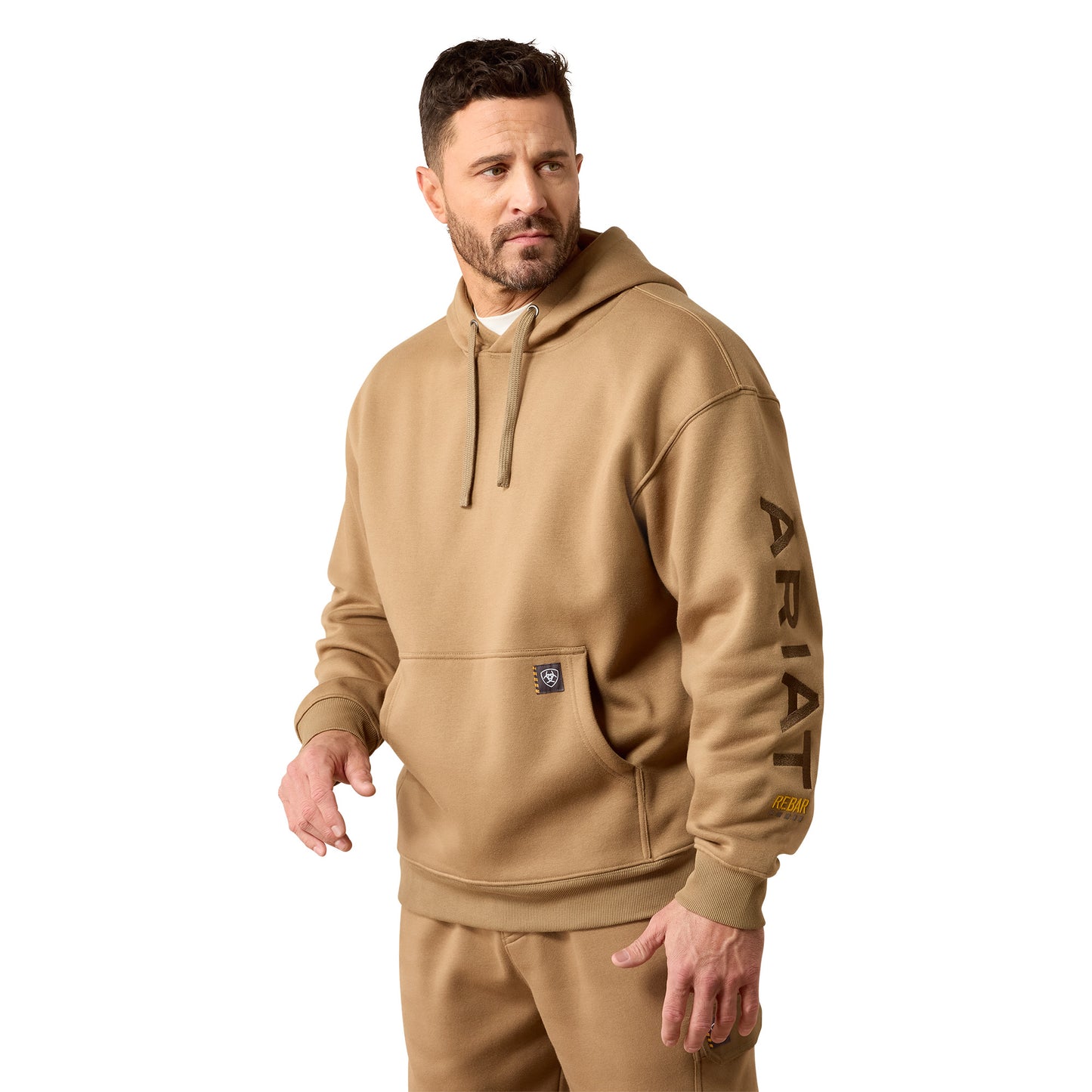 Ariat Men's Rebar Workman Graphic Hoodie - Field Khaki/Canteen