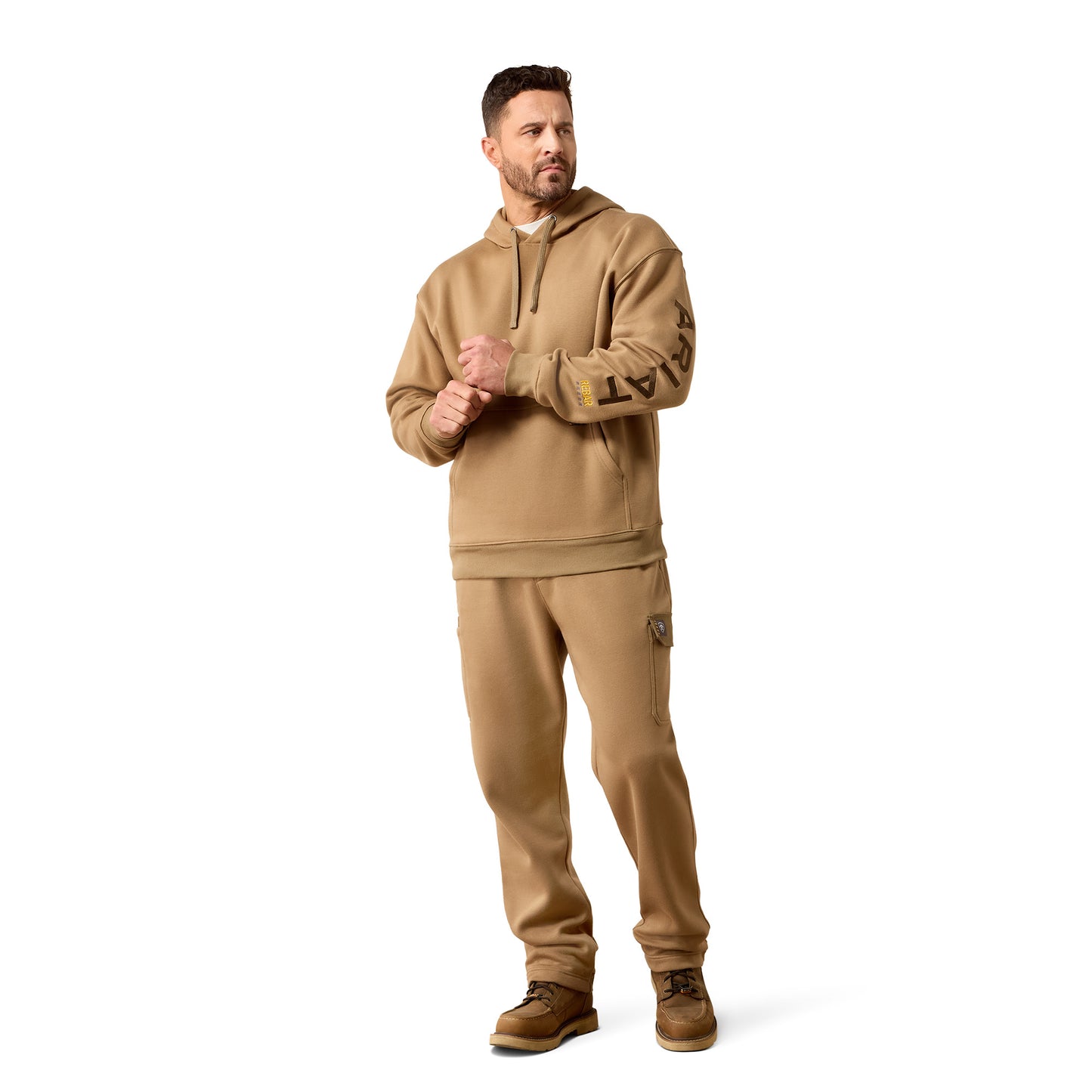 Ariat Men's Rebar Workman Graphic Hoodie - Field Khaki/Canteen