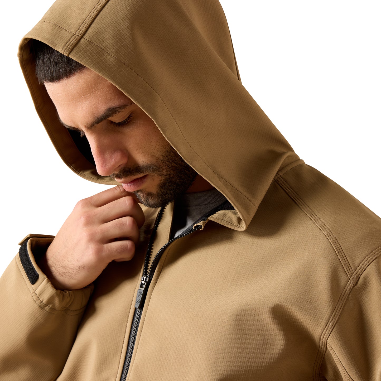 Ariat Men's Rebar DuraStretch Utility Softshell Hoodie - Field Khaki