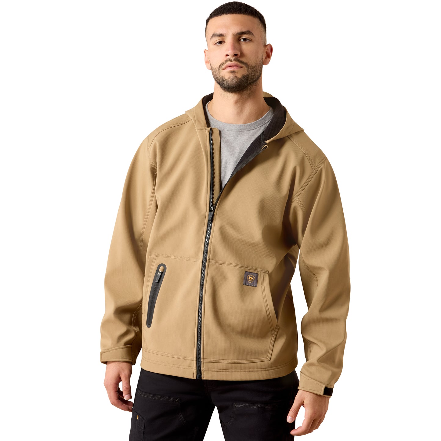 Ariat Men's Rebar DuraStretch Utility Softshell Hoodie - Field Khaki