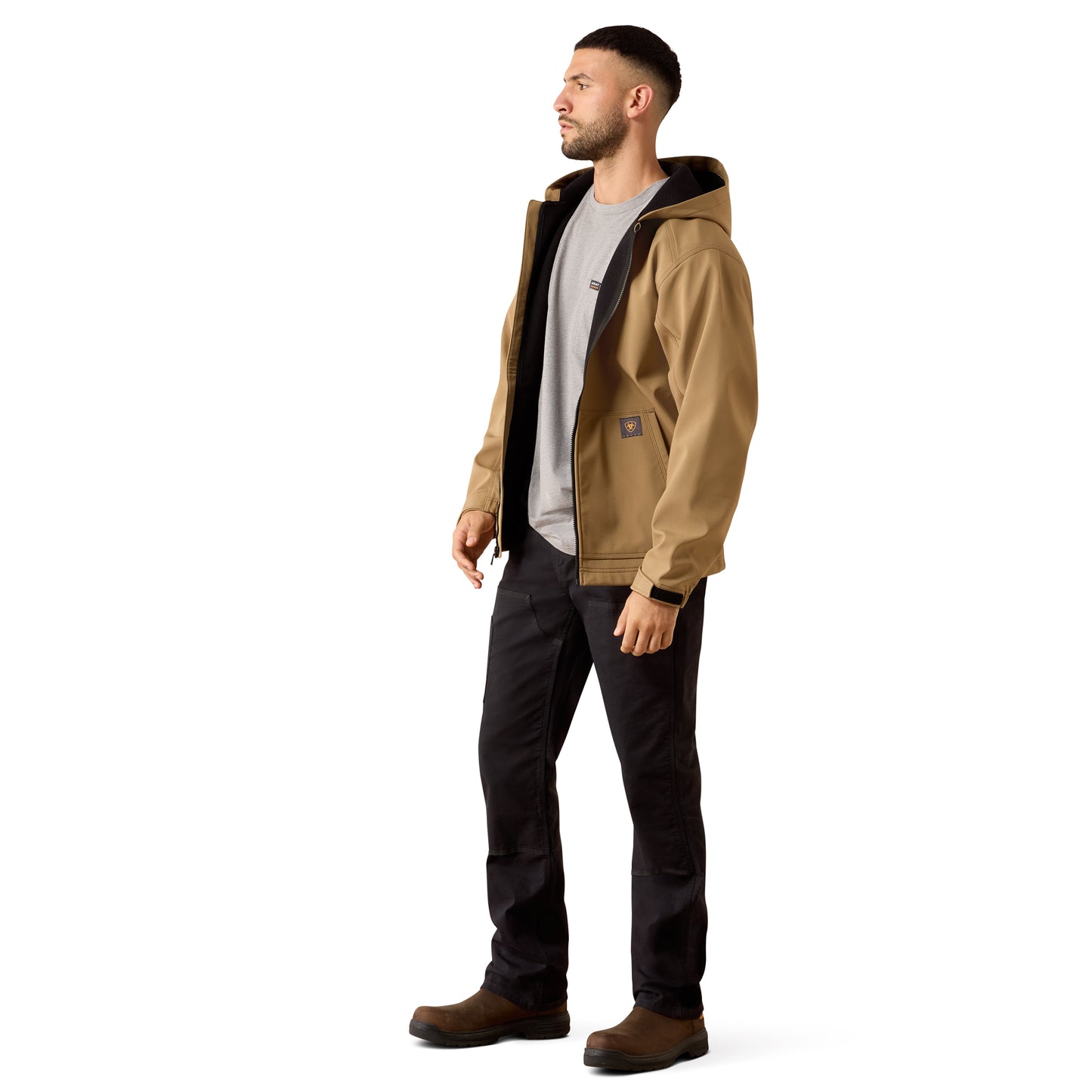 Ariat Men's Rebar DuraStretch Utility Softshell Hoodie - Field Khaki