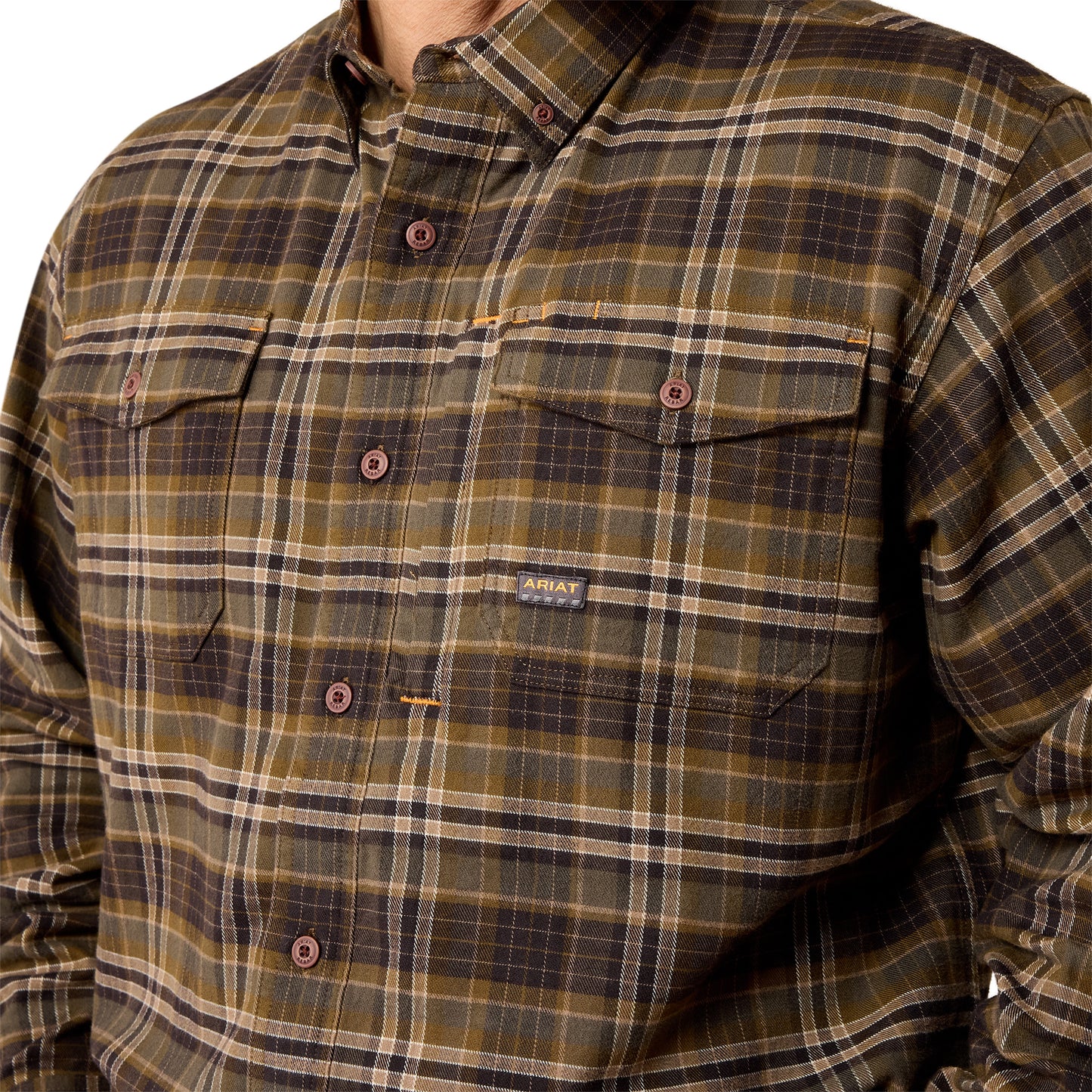 Ariat Men's Rebar Flannel DuraStretch Work Shirt - Earth