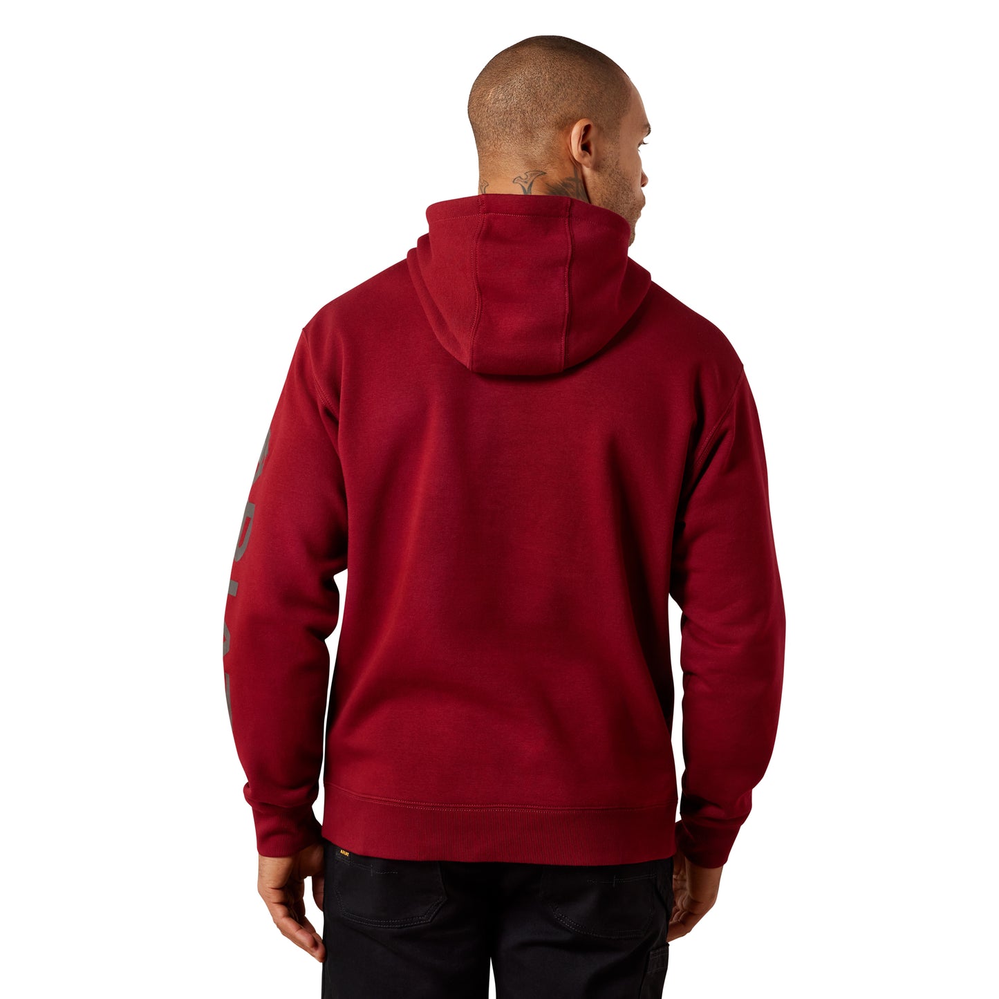 Ariat Men's Rebar Lightweight Logo Hoodie - Pomegranate/Licorice