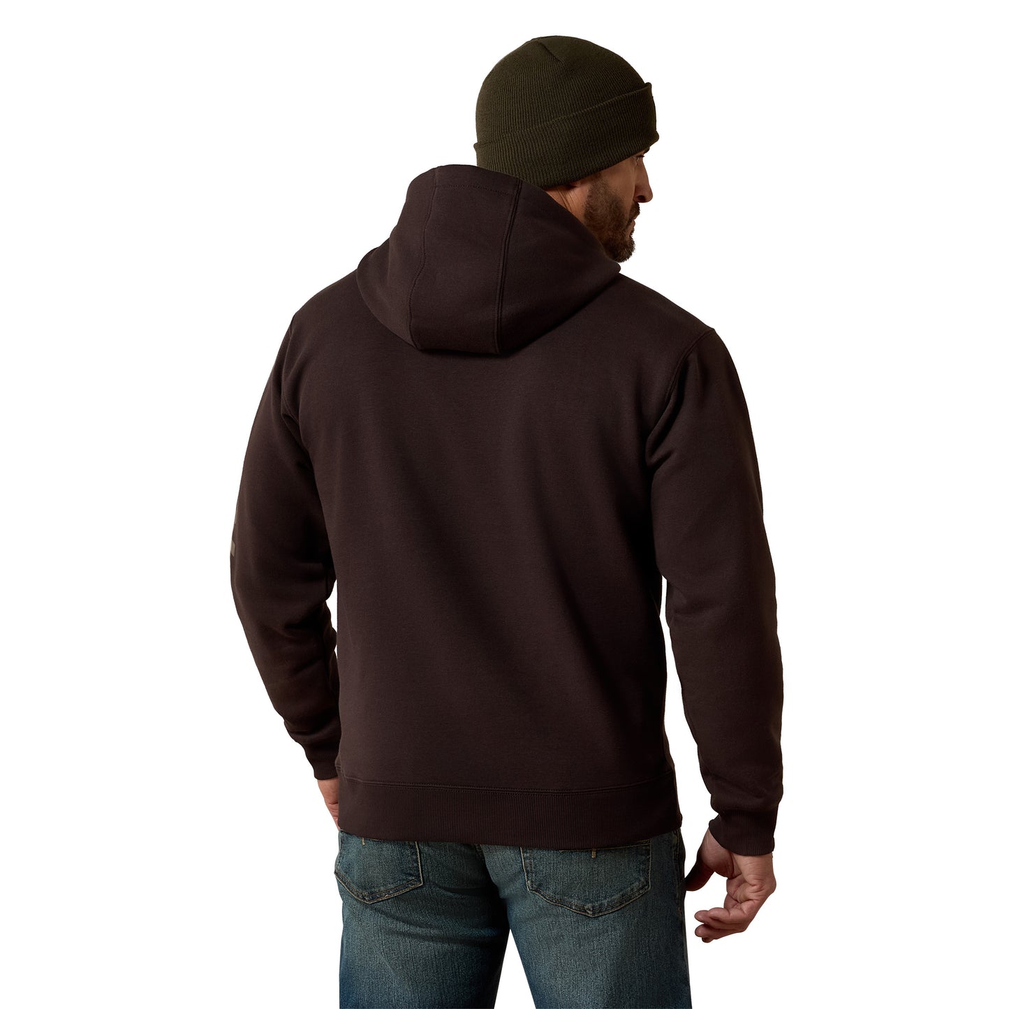 Ariat Men's Rebar Lightweight Logo Hoodie - Licorice/Canteen