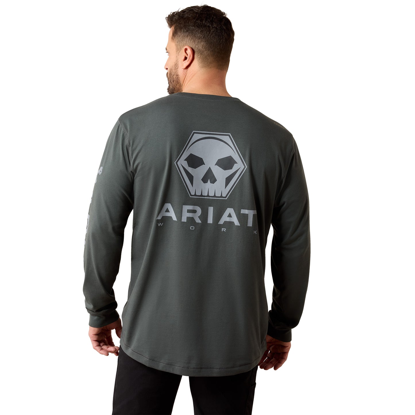 Ariat Men's Rebar Workman Bolt Skull T-Shirt - Steel Green