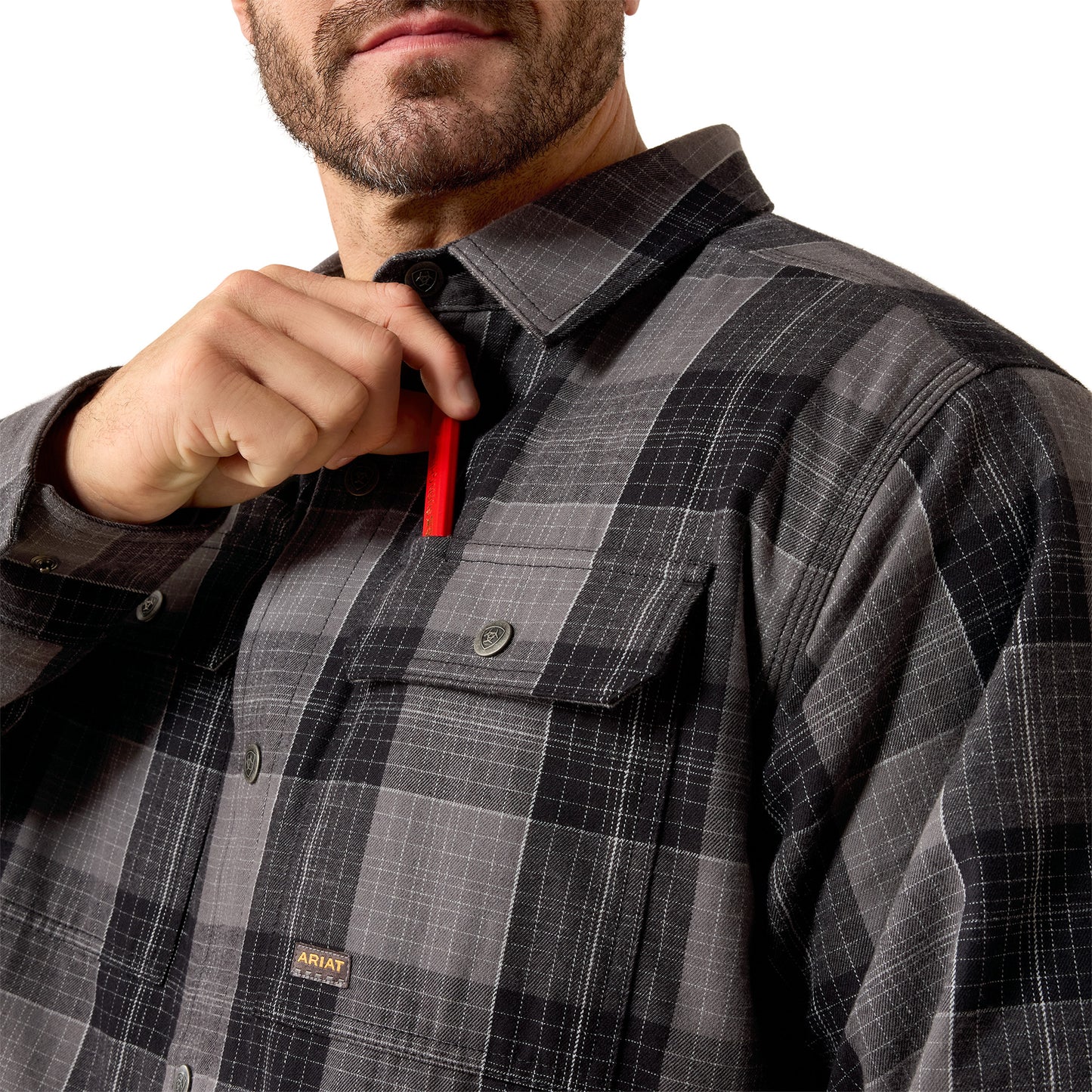 Ariat Men's Rebar Flannel Insulated Shirt Jacket - Black