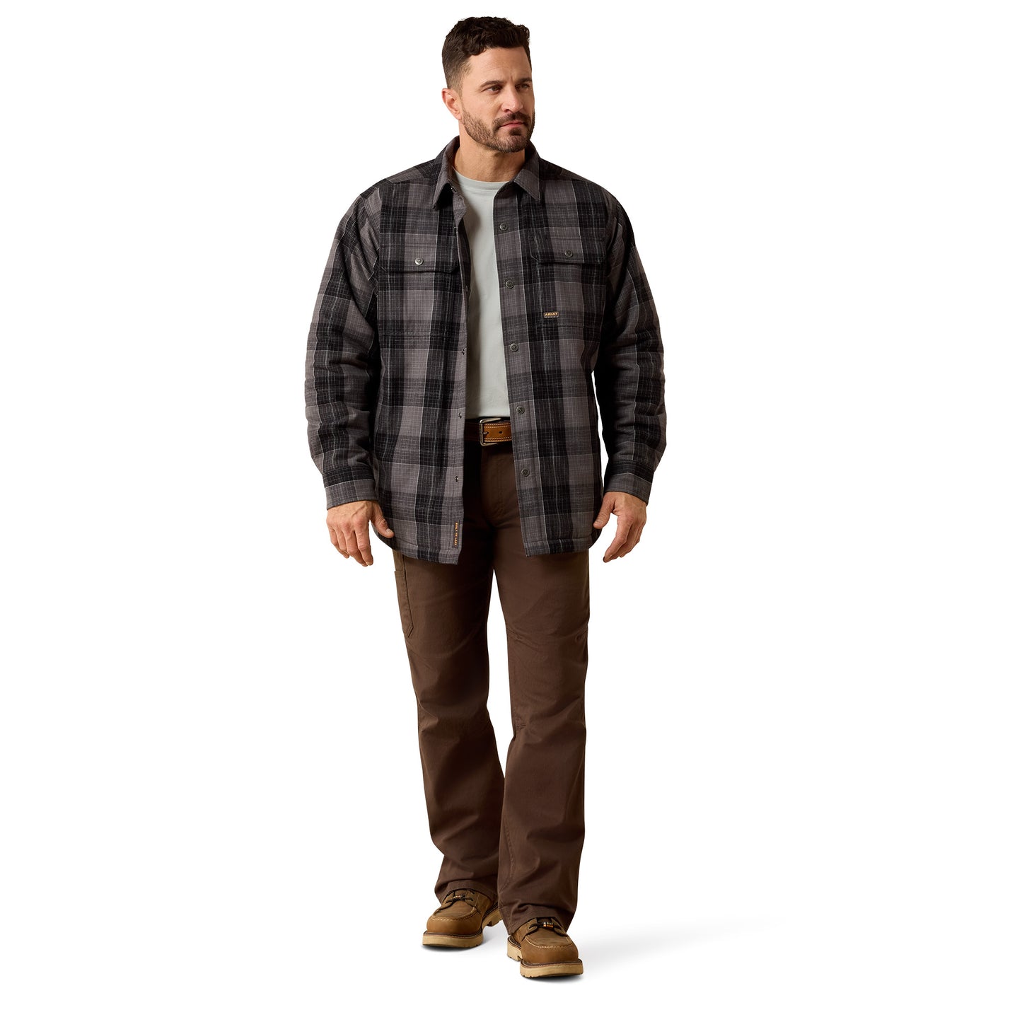 Ariat Men's Rebar Flannel Insulated Shirt Jacket - Black