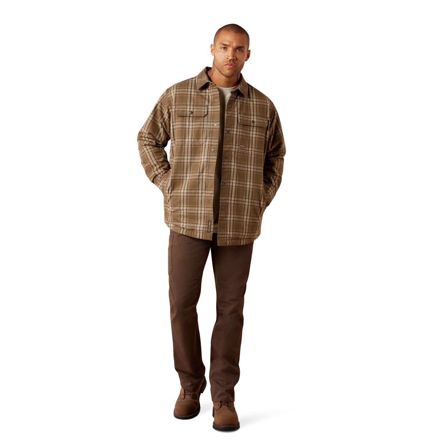 Ariat Men's Rebar Flannel Insulated Shirt Jacket - Canteen