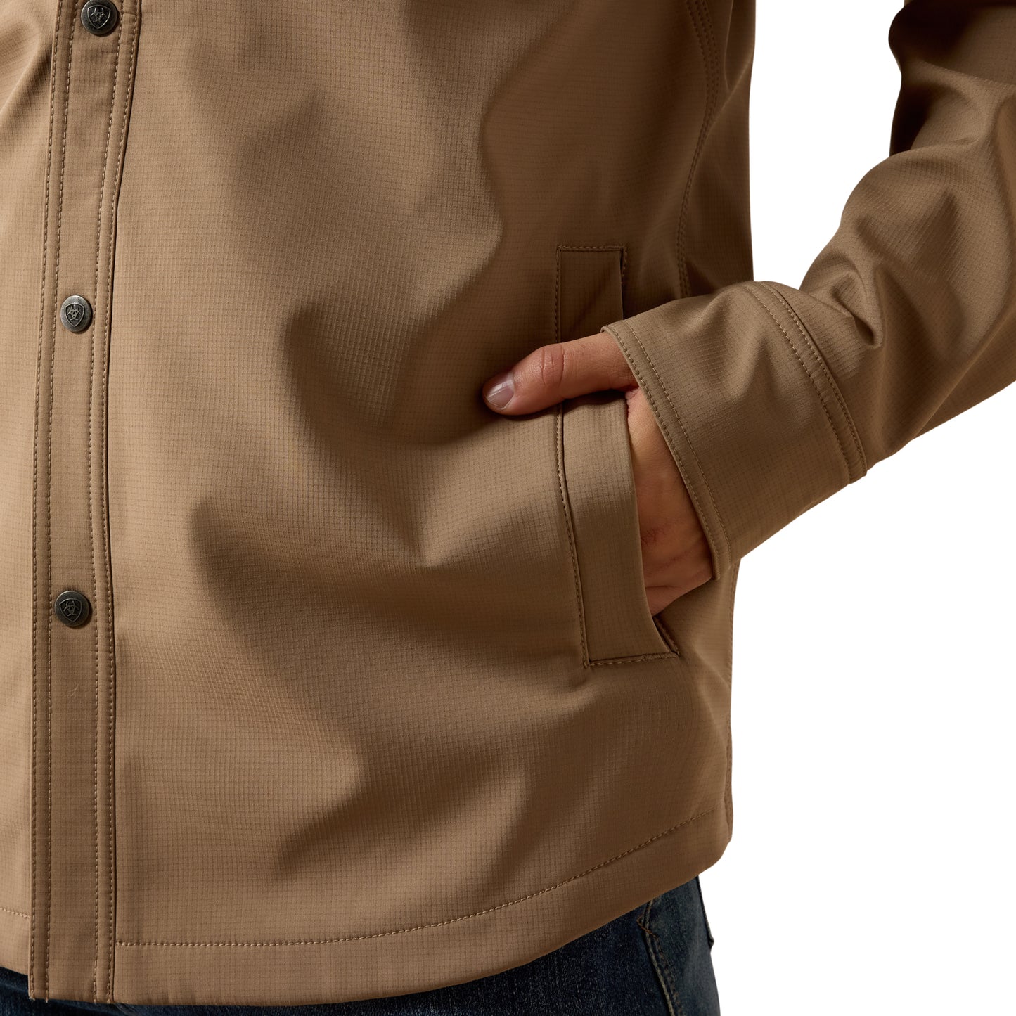 Ariat Men's Rebar DuraStretch Utility Softshell Shirt Jacket - Caribou
