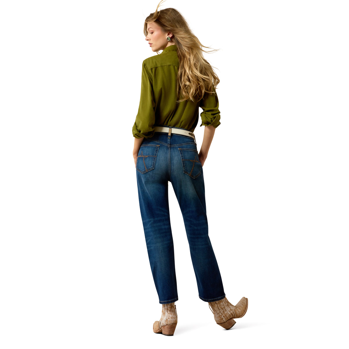 Ariat Women’s Ultra High Rise Relaxed Petra Flipside Straight Leg Jeans – Visalia