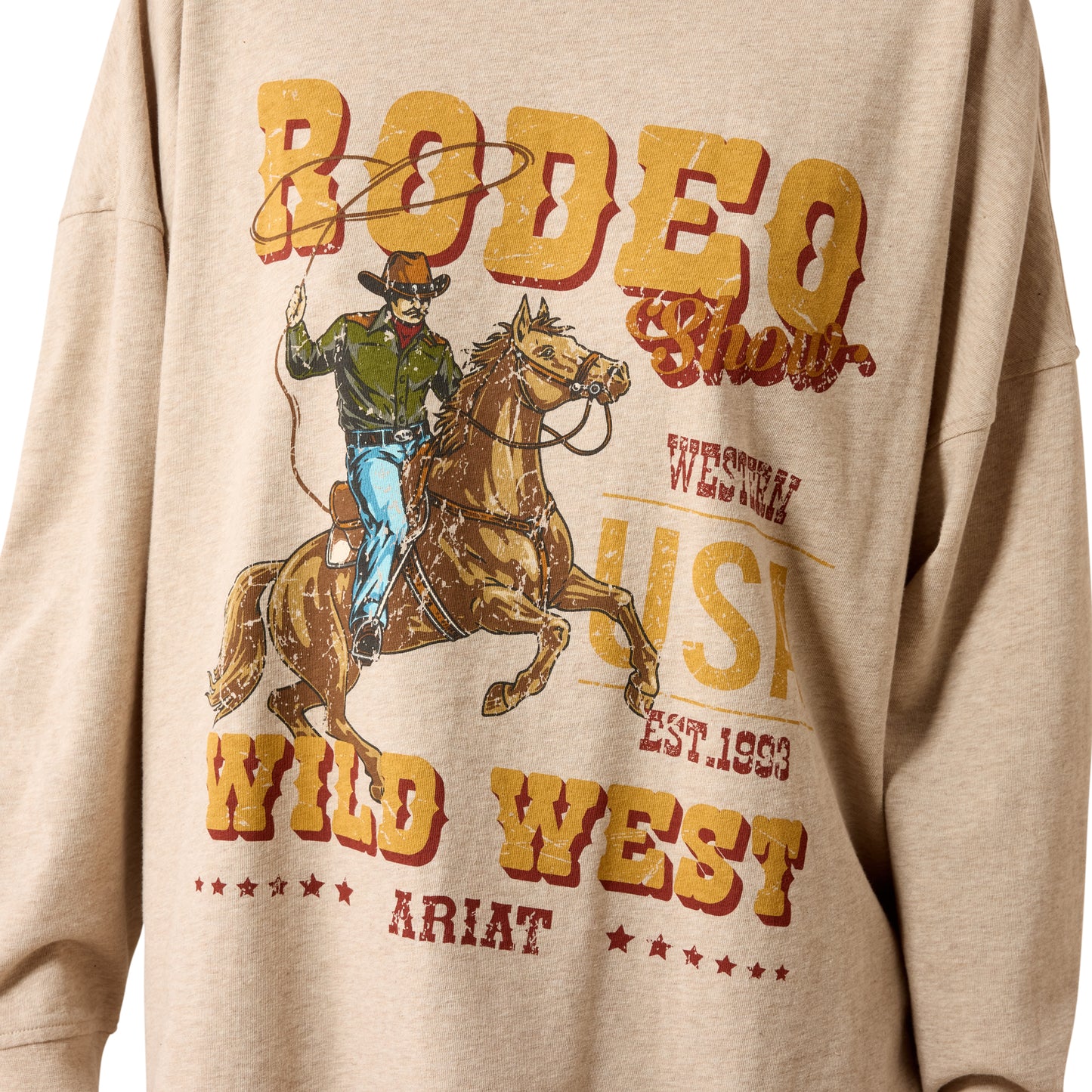 Ariat Women's Canvas Oversized Long-Sleeve T-Shirt - Oatmeal Heather