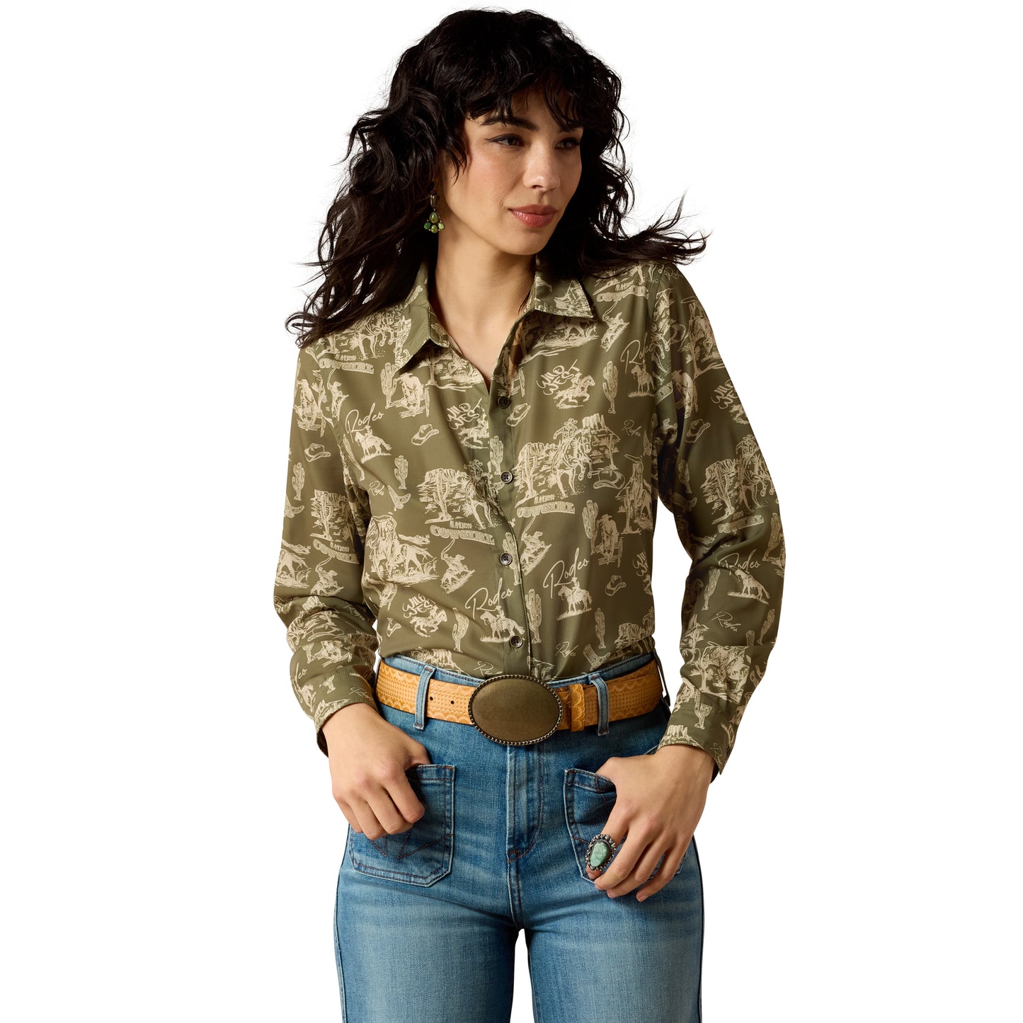 Ariat Women's Homestyle Shirt - Moss Green