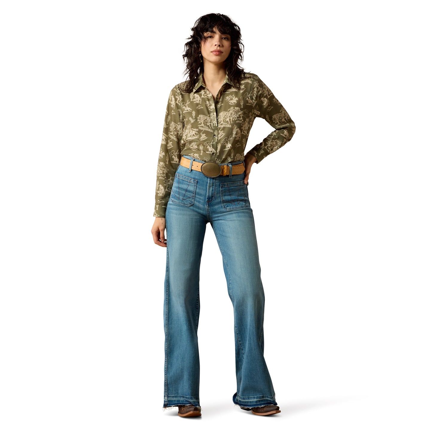 Ariat Women's Homestyle Shirt - Moss Green