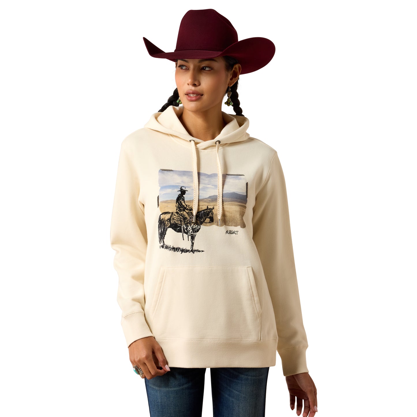 Ariat Women's Wish You Were Here Hoodie - Parchment